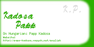 kadosa papp business card